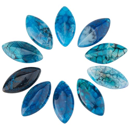 SUPERFINDINGS 10 Stück Tropfenförmige Natürliche Edelstein Cabochons Aus Pferdeaugen Achat Natürlicher Achat Cabochons Zur Schmuckherstellung Halskette Ohrring Basteln Stahlblau SUPERFINDINGS 10 Stück Tropfenförmige Natürliche Edelstein Cabochons Aus Pferdeaugen Achat Natürlicher Achat Cabochons Zur Schmuckherstellung Halskette Ohrring Basteln Stahlblau von SUPERFINDINGS