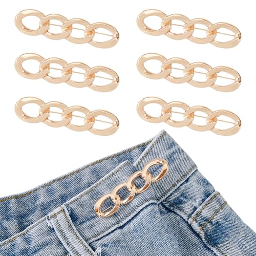 SUPERFINDINGS 12 Stück Jeansknopf Pins Keine Nähen Verstellbare Jeansknöpfe Sofortige Taillenverengung Goldschleife Abnehmbare Instant Knöpfe Verstellbare Elastische Jeans von SUPERFINDINGS