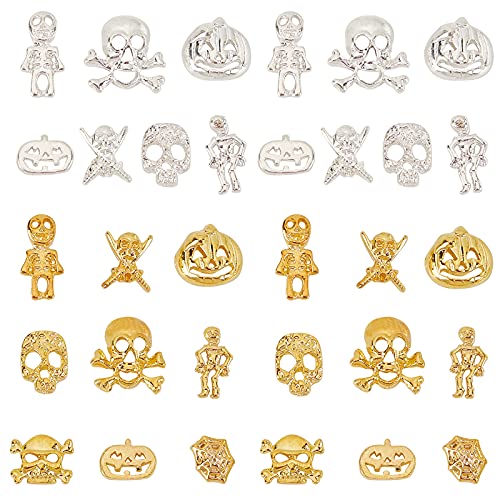 SUPERFINDINGS 128pcs 16 Styles Harzfüller Legierung Epoxidharz Liefert Halloween Nailart Dekoration Pailletten Für Die Herstellung von Harzschmuck Und Nagelkunst von SUPERFINDINGS