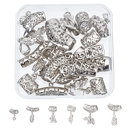 SUPERFINDINGS 12pcs 6 Styles Anhänger Kette Verschluss Clip Messing Halskette Verschlüsse Platin Eispickel Pinch Bails Für DIY Craft Armband Schmuckherstellung von SUPERFINDINGS