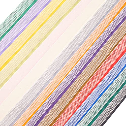 SUPERFINDINGS 14 Yard Flaches Polyester Buch Stirnband Buchbinde Stirnband Mittleres Baumwoll Buch Dekorband Endbänder 1/2 Zoll (13~15x1 mm) Zum Buchbinden von SUPERFINDINGS