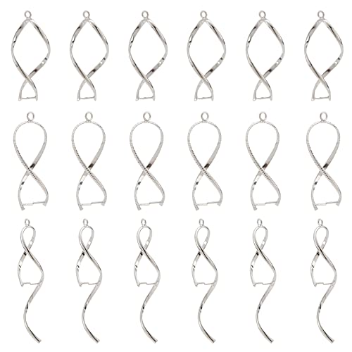 SUPERFINDINGS 18 Stück 3 Stile Silber Messing Twist Eispickel Quetschbügel Eispickel Pinch Clip Verschluss filigrane Rack Beschichtung Schmuckverschlüsse für Perlenbedarf Schmuckherstellung von SUPERFINDINGS