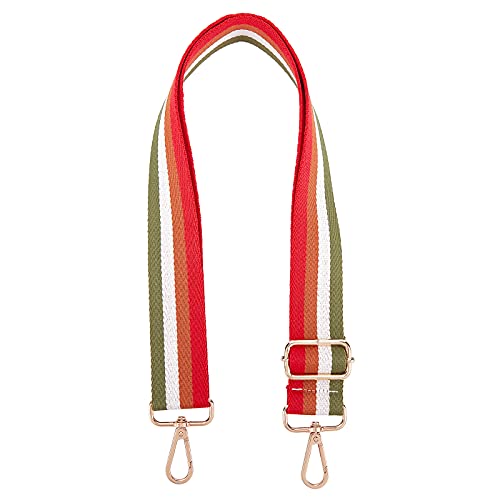 SUPERFINDINGS 1pc 71cm Rot Verstellbare Taschenriemen Canvas Taschenriemen Breite Schultergurte Mit Golden Alu Drehverschlüssen Für Taschenersatzzubehör von SUPERFINDINGS