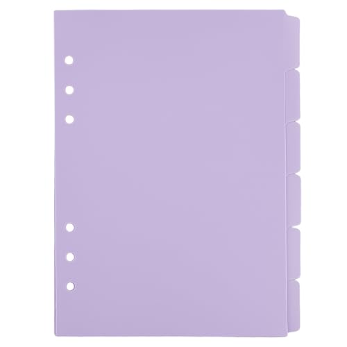 SUPERFINDINGS 2 Sets 12 Blatt A5 Index Binder Trennblätter Lila Kunststoff Binder Trennblätter mit Registerkarten 6 Ringbuch-Trennblätter Binder Trennblätter Seiten mit 6 Registern für Planer von SUPERFINDINGS