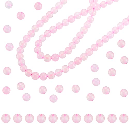 SUPERFINDINGS 2 Stränge Ca. 96 Stück Rosa Chalcedon Perlen 8mm Edelstein Lose Perlen Runde Klasse Chalcedon Perlen Stränge Kristall Energie Steinperlen Für Schmuckherstellung Bohrung: 1.2mm von SUPERFINDINGS