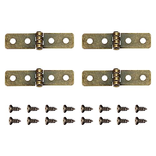 SUPERFINDINGS 20 Sets 60x14mm Eisen Scharnier Schrank Schubladentür Brust Scharniere Antik Bronze Rechteck Zubehör Mit Schraube Für Schmuck Holzkiste von SUPERFINDINGS