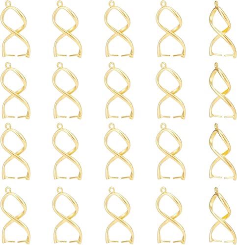 SUPERFINDINGS 20 Stück Messing Eispickel Klemmbügel Twist Pinch Clip Bügelverschluss Filigrane Gestellbeschichtung Schmuckverschlüsse Goldener Anhänger Verbinder Bügelverschluss Bohrung: 2mm von SUPERFINDINGS