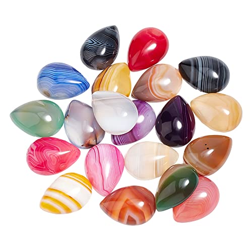 SUPERFINDINGS 20pcs Muti Color Teardrop Edelstein Stein Cabochon Perlen Heilkristall Quarzstein Für Armband Halskette Schmuckherstellung von SUPERFINDINGS