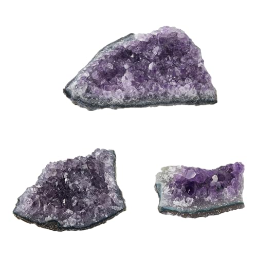 SUPERFINDINGS 3 Stile Lila Amethyst Steine Rohe Amethyst Cluster Geoden Lila Edelsteine Lila Rohkristalle Natürliche Rohsteine Für Zuhause 1.6 Zoll von SUPERFINDINGS