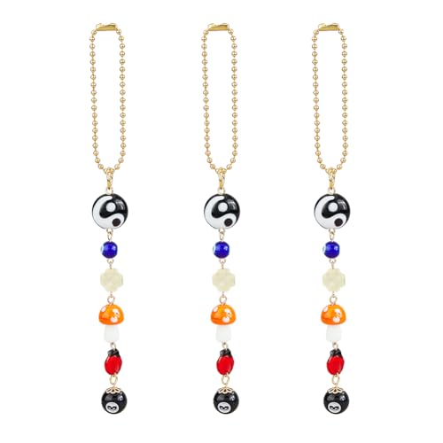 SUPERFINDINGS 3 Stück Böser Blick Auto hängende Ornamente Gute Glückstage Charm Lampwork Perlen Dekor mit vierblättrigem Kleeblatt Marienkäfer 8 Kugeln Pilz Yin Yang Symbo für Auto Rückspiegel Haustür SUPERFINDINGS 3 Stück Böser Blick Auto hängende Ornamente Gute Glückstage Charm Lampwork Perlen Dekor mit vierblättrigem Kleeblatt Marienkäfer 8 Kugeln Pilz Yin Yang Symbo für Auto Rückspiegel Haustür von SUPERFINDINGS