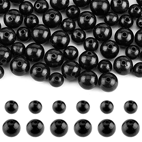 SUPERFINDINGS 400 St¨¹ck 2 Stile Nat¨¹rliche Ebenholzperlen Runde Schwarze Holzperlen 6/8 mm Perlenanh?nger F¨¹r Die Schmuckherstellung Zum Basteln Bohrung: 1.4 1.5 mm von SUPERFINDINGS