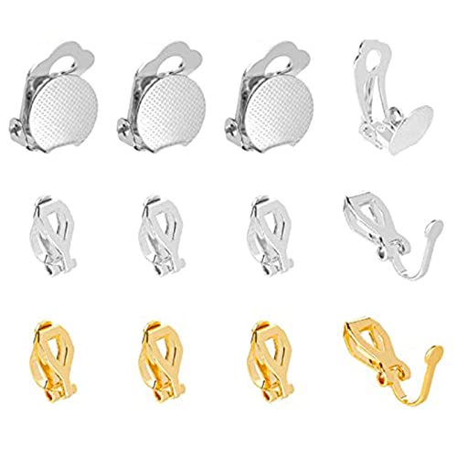 SUPERFINDINGS 48 St¨¹ck Messing Clip On Ohrring Zubeh?r Platin Und Goldene Ohrring Pads Mit Gummi Ohrmuttern Nicht Durchdringendes Ohrring Zubeh?r F¨¹r Die DIY Schmuckherstellung von SUPERFINDINGS