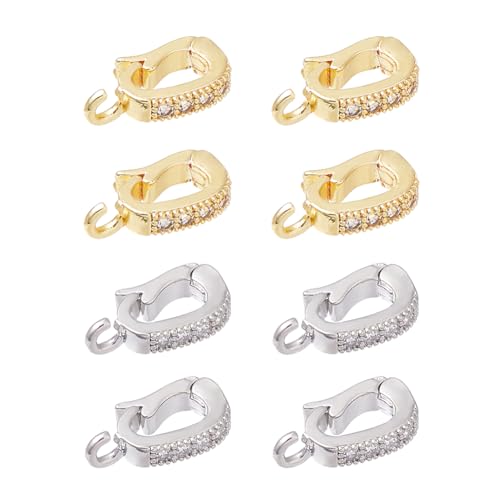 SUPERFINDINGS 8 Stück 18 Karat Gold Zirkonia Twister Verschlüsse 2 Farben Plattiert Armbandverschluss Messingverschluss 12mm Verlängerungsverschlüsse Mit Offener Schlaufe Eleganter Verschluss von SUPERFINDINGS