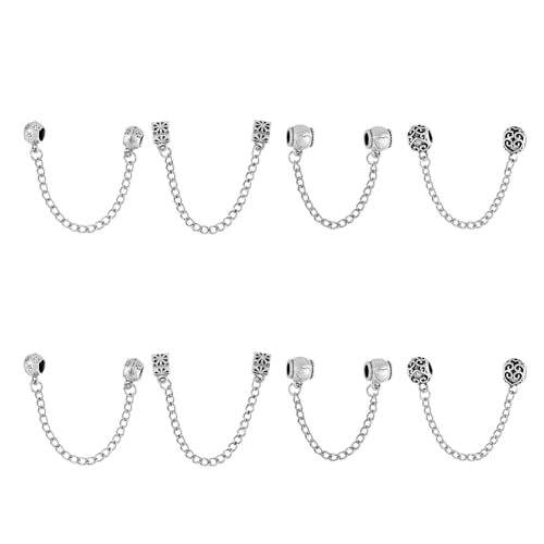 SUPERFINDINGS 8 Stück 4 Stile Sicherheitsketten Charm Legierungsverschlüsse Armband Kettenclips Schmuckperlen Geschenke Armbandstopper Für Frauen Armband Und Halskettenherstellung von SUPERFINDINGS