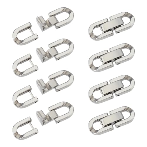 SUPERFINDINGS 8 Stück Edelstahl Faltverschluss 21.5mm Halskette Armband Faltverschluss Oval Schmuckverlängerung Faltverschluss Für DIY Halskette Armband Schmuckherstellungszubehör von SUPERFINDINGS