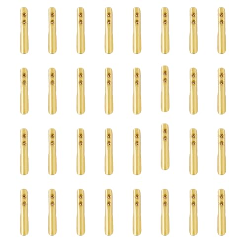 SUPERFINDINGS Golden 250 Stück Elastischer Stachelschnurverschluss 3mm Breit Messingschnur Aiglet Hoodie Kordelstopper Enden Kordel Stretchschlaufe Schuhspitzenspitzen Ersatz Zum Crimpen von DIY von SUPERFINDINGS