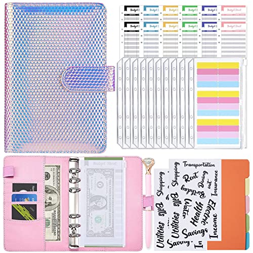 SUPJADE Budget Binder Planner Geldumschläge - Ringbuch Finanzplaner 33Pcs Leder Notizbuch Ordner Mit Budgetblätter Geld Aufbewahrung ​Sparbuch von SUPJADE