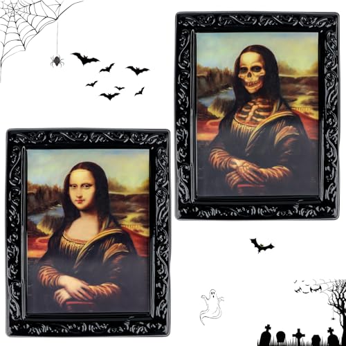 SUPRROW Halloween Dekoration,3D wechselnder Gesicht bewegendes Bild gruseliges Porträt,Halloween Bilderrahmen für Innen Schloss Haus Party gruselige Halloween Dekor von SUPRROW