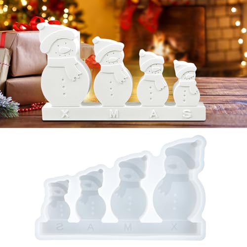 Silikonform Weihnachten Schneemann, Silikonform Kerzenhalter, Silikon Gießform Kerzenhalter, Silikonform Weihnachten DIY Schneemann Gipsformen zum Gießen von SUPRROW