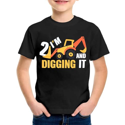 SUPTTING Kinder T-Shirt I'M 2 AND DIGGING IT Schriftzug Bagger Nummer 2 Kurzarm Oberteil Jungen Freizeitshirt Shirt Jahre Geburtstagsgeschenk Outfit Stoff Top Baustelle Fahrzeug Thema SUPTTING Kinder T-Shirt I'M 2 AND DIGGING IT Schriftzug Bagger Nummer 2 Kurzarm Oberteil Jungen Freizeitshirt Shirt Jahre Geburtstagsgeschenk Outfit Stoff Top Baustelle Fahrzeug Thema von SUPTTING