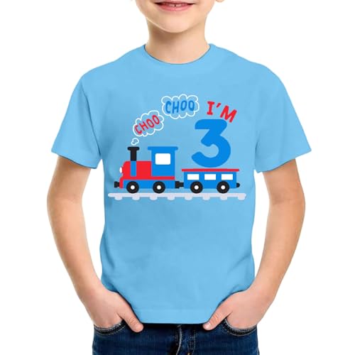 SUPTTING Kinder T-Shirt I'M 3 Aufdruck Schriftzug Zug Rundhals Kurzarm Oberteil Jungen Freizeitshirt Shirt 3 Jahre Geburtstagsgeschenk Outfit Stoff Atmungsaktiv Sommer Top Spielshirt SUPTTING Kinder T-Shirt I'M 3 Aufdruck Schriftzug Zug Rundhals Kurzarm Oberteil Jungen Freizeitshirt Shirt 3 Jahre Geburtstagsgeschenk Outfit Stoff Atmungsaktiv Sommer Top Spielshirt von SUPTTING