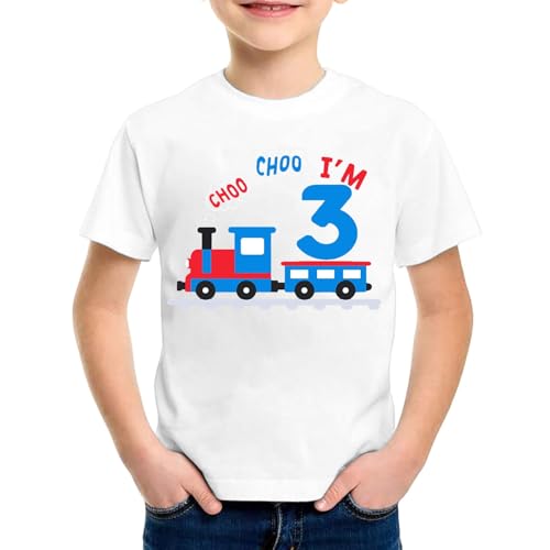 SUPTTING Kinder T-Shirt I'M 3 Aufdruck Schriftzug Zug Rundhals Kurzarm Oberteil Jungen Freizeitshirt Shirt 3 Jahre Geburtstagsgeschenk Outfit Stoff Atmungsaktiv Sommer Top Spielshirt SUPTTING Kinder T-Shirt I'M 3 Aufdruck Schriftzug Zug Rundhals Kurzarm Oberteil Jungen Freizeitshirt Shirt 3 Jahre Geburtstagsgeschenk Outfit Stoff Atmungsaktiv Sommer Top Spielshirt von SUPTTING