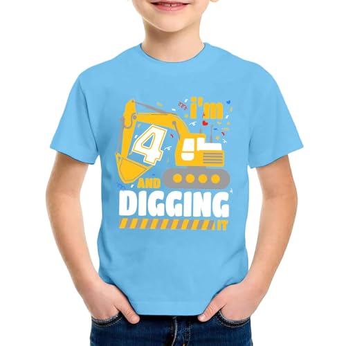 SUPTTING Kinder T-Shirt I'M 4 AND DIGGING IT Aufdruck Bagger Nummer 4 Rundhals Kurzarm Oberteil Jungen Freizeitshirt Shirt Jahre Geburtstagsgeschenk Outfit Stoff Sommer Top Baustelle Thema SUPTTING Kinder T-Shirt I'M 4 AND DIGGING IT Aufdruck Bagger Nummer 4 Rundhals Kurzarm Oberteil Jungen Freizeitshirt Shirt Jahre Geburtstagsgeschenk Outfit Stoff Sommer Top Baustelle Thema von SUPTTING