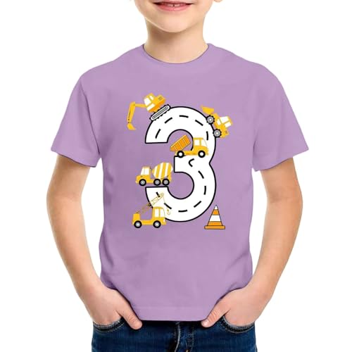 SUPTTING Kinder T-Shirt Nummer 3 Straßen Bagger Betonmischer Kran Verkehrskegel Rundhals Kurzarm Oberteil Jungen Freizeitshirt Shirt 3 Jahre Geburtstagsgeschenk Outfit Stoff Top Baustelle SUPTTING Kinder T-Shirt Nummer 3 Straßen Bagger Betonmischer Kran Verkehrskegel Rundhals Kurzarm Oberteil Jungen Freizeitshirt Shirt 3 Jahre Geburtstagsgeschenk Outfit Stoff Top Baustelle von SUPTTING