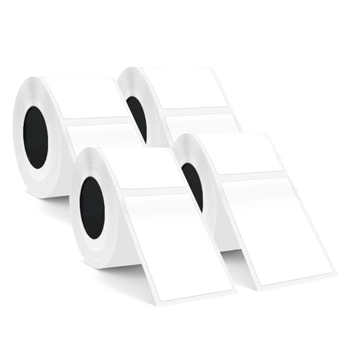 SUPVAN KATASYMBOL T50M Pro Etikettenband Papier, Wasserfeste Etikettenfür Heim, Schule, Büro, 50 mm x 80 mm, 95 Etiketten/Rolle(Weiß) 4 Pack von SUPVAN