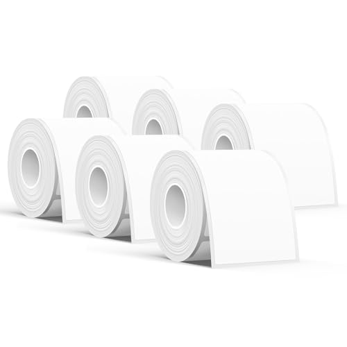 SUPVAN KATASYMBOL T50M Pro Etikettenband Papier, Wasserfeste Etikettenfür Heim, Schule, Büro, 50 mm x 80 mm, 95 Etiketten/Rolle(Weiß) 6 Pack von SUPVAN