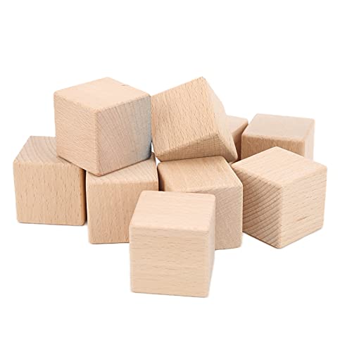 10 Stück Unlackierte Holzklötze, 4 Cm, Glatt, Stabil, Einheitliche Größe, Kleine Holzwürfel Zum Basteln, Heimwerken, Heimdekoration von SUPYINI