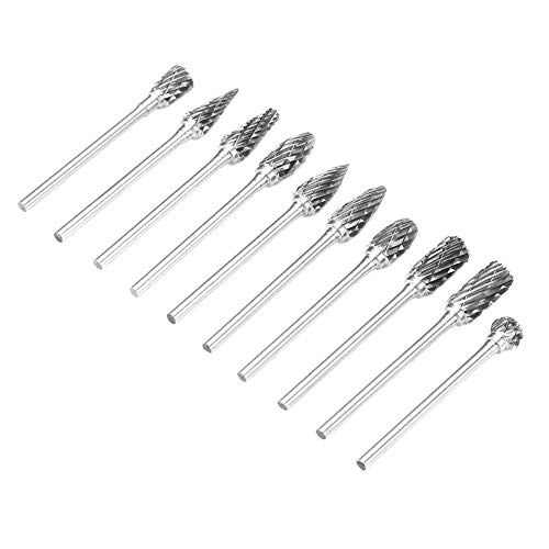 Frässtift, 6 Mm Schaft, 10 Stück, Wolframkarbid-Stahlfräser, Drehfeilen, Metallbearbeitung, Schnitzwerkzeug-Set, 2,35 X 6 Mm von SUPYINI