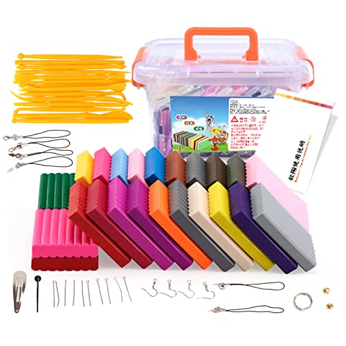 Ton-Set, 24 Farben, Plastilin-Modelliermasse-Set, Modelliermasse, Lebendige, Sichere, Weiche, Starke Plastizität, Verpackt in Einer Kunst-Modelliermasse mit Werkzeugen für Zuhause von SUPYINI