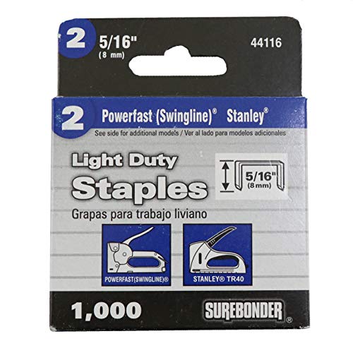 Surebonder 44116 Light Duty 5/16-Inch Leg Length, .500-Inch Crown Staples, Swingline Type, 1000 Count by Surebonder von SUREBONDER