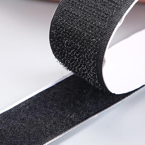 SURFOU Klettband Selbstklebend Extra Stark, 10 Meter Klettverschluss Klebeband 20mm Breit Schwarz Selbstklebendes Klebe Klett Tape, Selbstklebende Klettstreifen Haken Band Flauschband Klebeklett von SURFOU