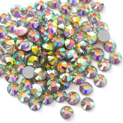 SUTOUG 1440pcs Flatback Crystal Strasssteine, Kleber fixiert klar Strasssteine, Glas Runde Edelsteine für Crafts Nagel Kleidung Schuhe Kunst DIY Dekoration (CrystalAB, SS20/4.8mm) von SUTOUG