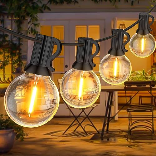 SUWIN Lichterkette Outdoor 120FT, 36.5M G40 Lichterkette Glühbirnen Hängeleuchten Außen,Wasserdicht LED Garten Girlanden Lichter mit 60+2 Warmweiß Lampen für Party Weihnachten Bistro Außenbereich von SUWIN