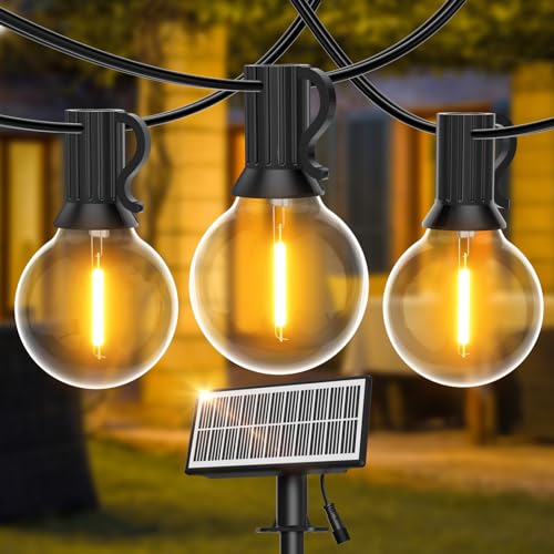 SUWIN Solar Lichterkette Außen, 9M Lichterkette Glühbirnen 15+1 LEDS, Wasserdichte Garten Girlanden Lichter für Terrasse, Hinterhof, Balkon, Party von SUWIN