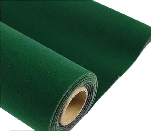 Samtstoff beflockt Schubladenfutter, DIY selbstklebende Rückseite für Schmuckfutter, Basteln, Fotohintergründe und Möbelverpackung(Dark Green) von SUWOOPH