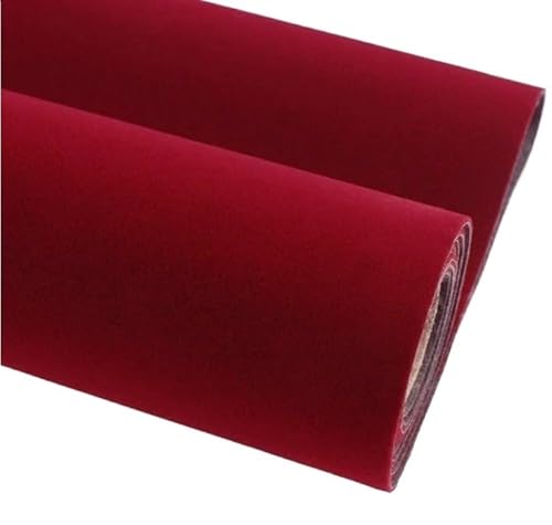 Samtstoff beflockt Schubladenfutter, DIY selbstklebende Rückseite für Schmuckfutter, Basteln, Fotohintergründe und Möbelverpackung(Dark Red) von SUWOOPH