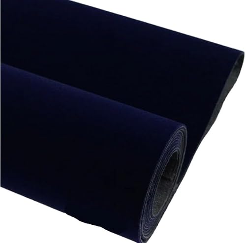 Samtstoff beflockt Schubladenfutter, DIY selbstklebende Rückseite für Schmuckfutter, Basteln, Fotohintergründe und Möbelverpackung(Navy Blue) von SUWOOPH