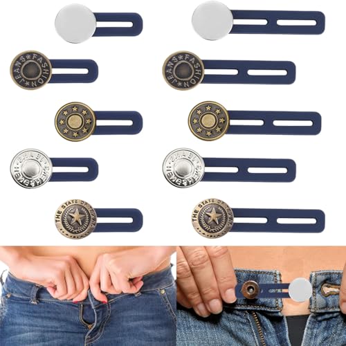 10 Stück Hosenbunderweiterung Hosenknopf, Hosenbunderweiterung Knopf, Hosenknopf zum Enger Machen, Knopfverlängerung für Hosen Knöpfe Ohne Nähen, Hosenbunderweiterung Damen für Jeans Schwangere Hosen von SUYIPCUS