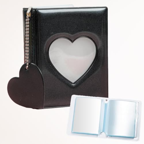 Mini Photocard Binder, 7,6 cm Mini-Fotoalbum, Mini Einsteckalbum, Fotoalbum Klein, Photocard Binder Kpop Mini, 32 Taschen Visitenkartentasche für 3 Zoll Mini Fotoalbum (Schwarz) von SUYIPCUS