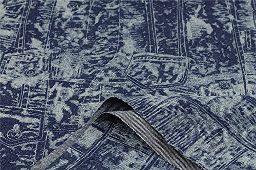 SUYOGI Jeansstoff Jeansstoff zum nahen meterware Baumwollstoffe gewaschener Jeansstoff verdicken 145 cm breit Jacquard zum Nähen von Hosen, Jacken, Dekorationen(Color:Dunkelblau) von SUYOGI