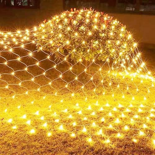 Lichternetz Außen, Lichterketten Vorhang 8 Modi, Lichterkette 200 LED 3M x 2M Weihnachten Lichtervorhang Außen, Weihnachtsbeleuchtung Wasserdicht für Büsche, Garten, Weihnachtsbaum, Zimmer, Balkon von SVYHUOK