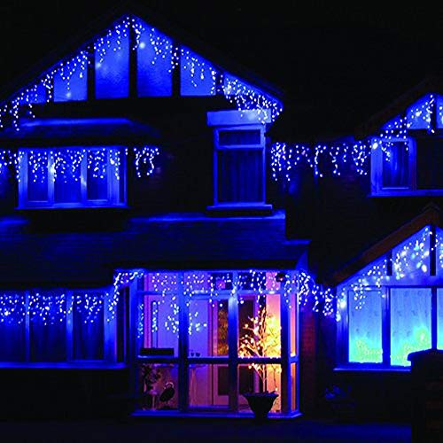 SVYHUOK Eisregen Lichterkette Außen, Lichterketten Vorhang 8 Modi, 216 LED 5M Weihnachten Lichtervorhang, Weihnachtsbeleuchtung Wasserdicht für Garten, Balkon, Fenster, Dachrinne, Haus, Geländer von SVYHUOK