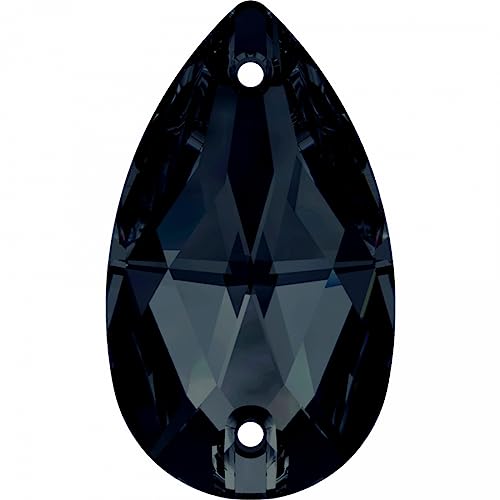 SWAROVSKI® Aufnähstein 3230 Drop 28x17mm, 1 Stück Jet Hematite von SWAROVSKI