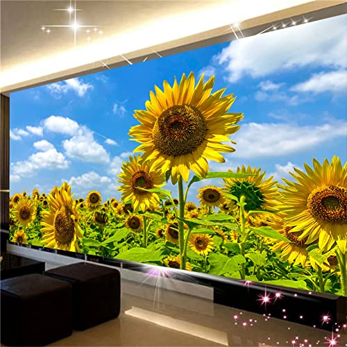 SWECOMZE Diamond Painting 5D Full Bohrer Diamant Malerei Sonnenblumenfeld Handgemachtes Kristall Strass Stickerei Bilder Wohnzimmer Wanddekoration (B,60x40cm) von SWECOMZE