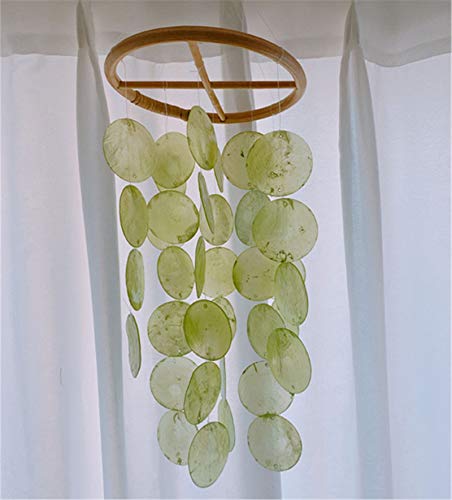 SWECOMZE Windspiel, Fensterschmuck, Perlmutt, Mobile für Fenster, Wand, Zimmer, Terrasse und Balkon Aufhängen über dem Kinderbett, 19 * 65 cm (Grün) von SWECOMZE