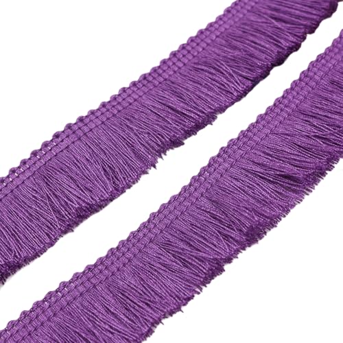 Lila Fringe Spitze Polyerter Faser Quastel, 27 Meter Polyester Seiden dekorative lila Randverkleidung für Kleidung Vorhangkleid Rockbeutel Nähzubehör Accessoires von SWEETBIUTI